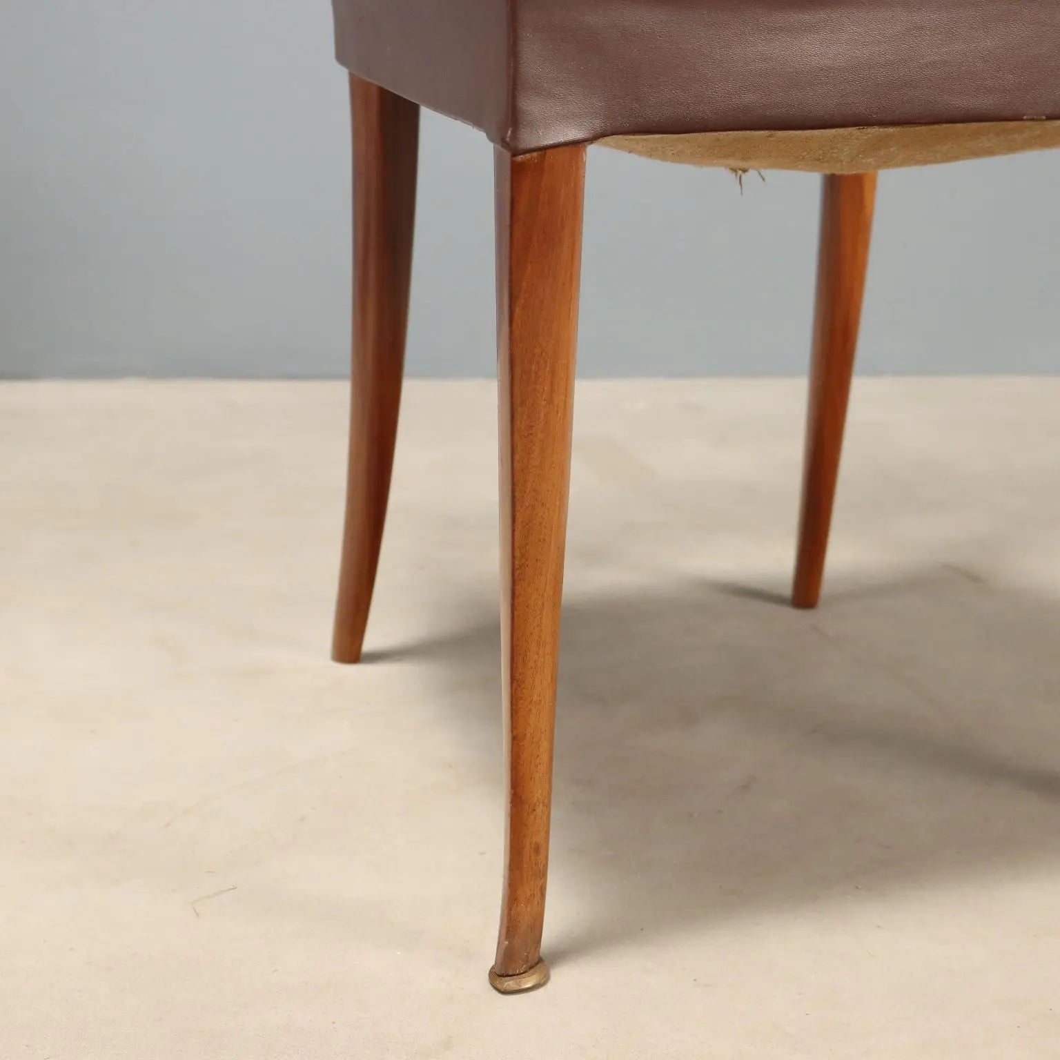 1950s Wooden and Faux Leather Dining Chairs