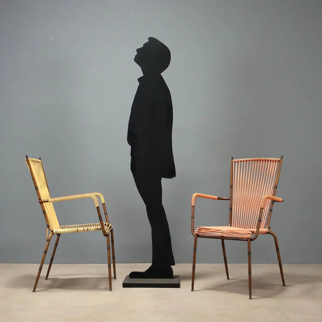 1960s Metal and Cord Chairs