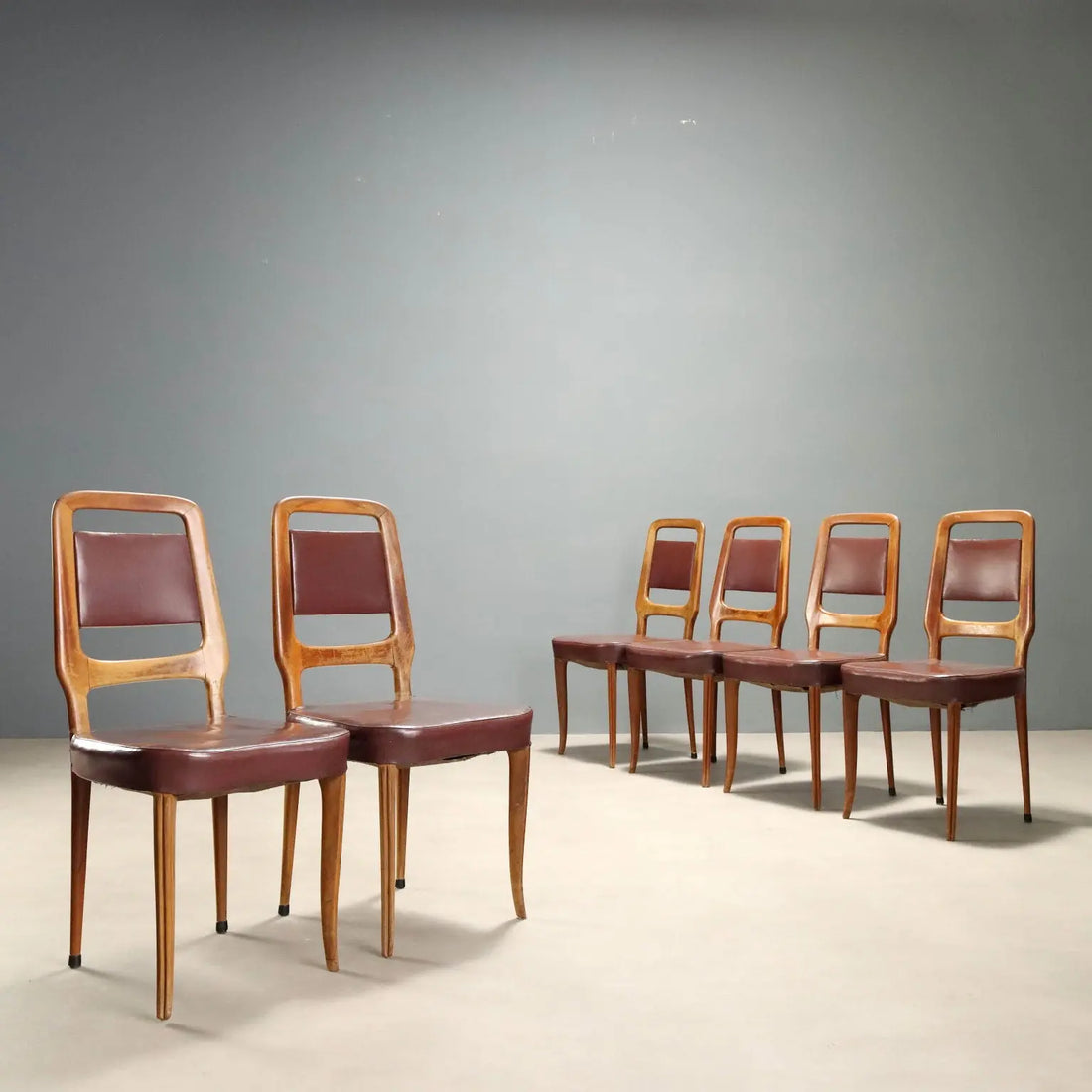 1950s Beech Wood Chairs, Set of 6