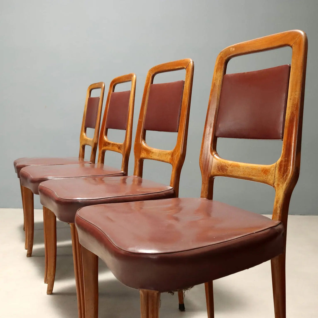 1950s Beech Wood Chairs, Set of 6