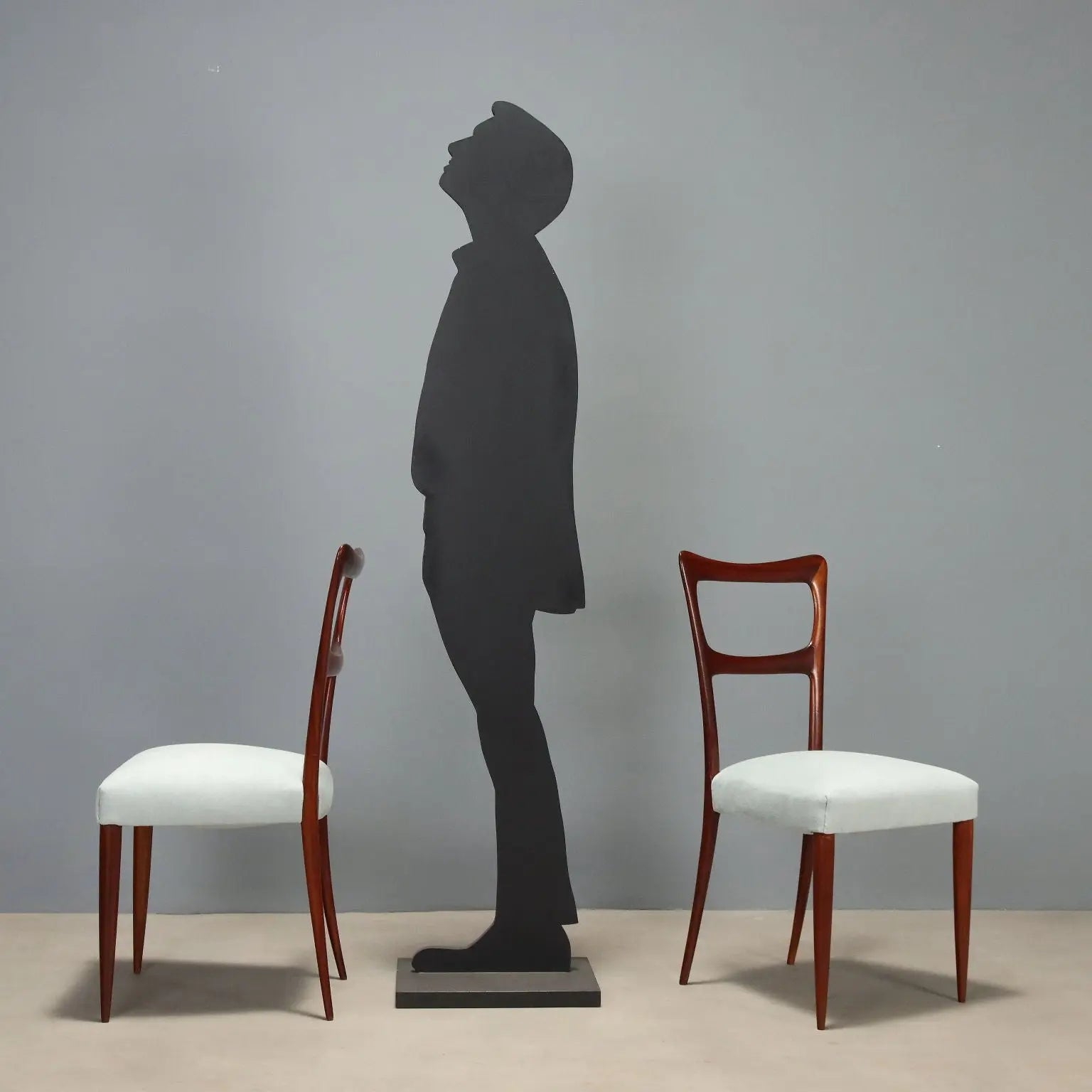 Restored 1950s Mahogany and Fabric Chairs