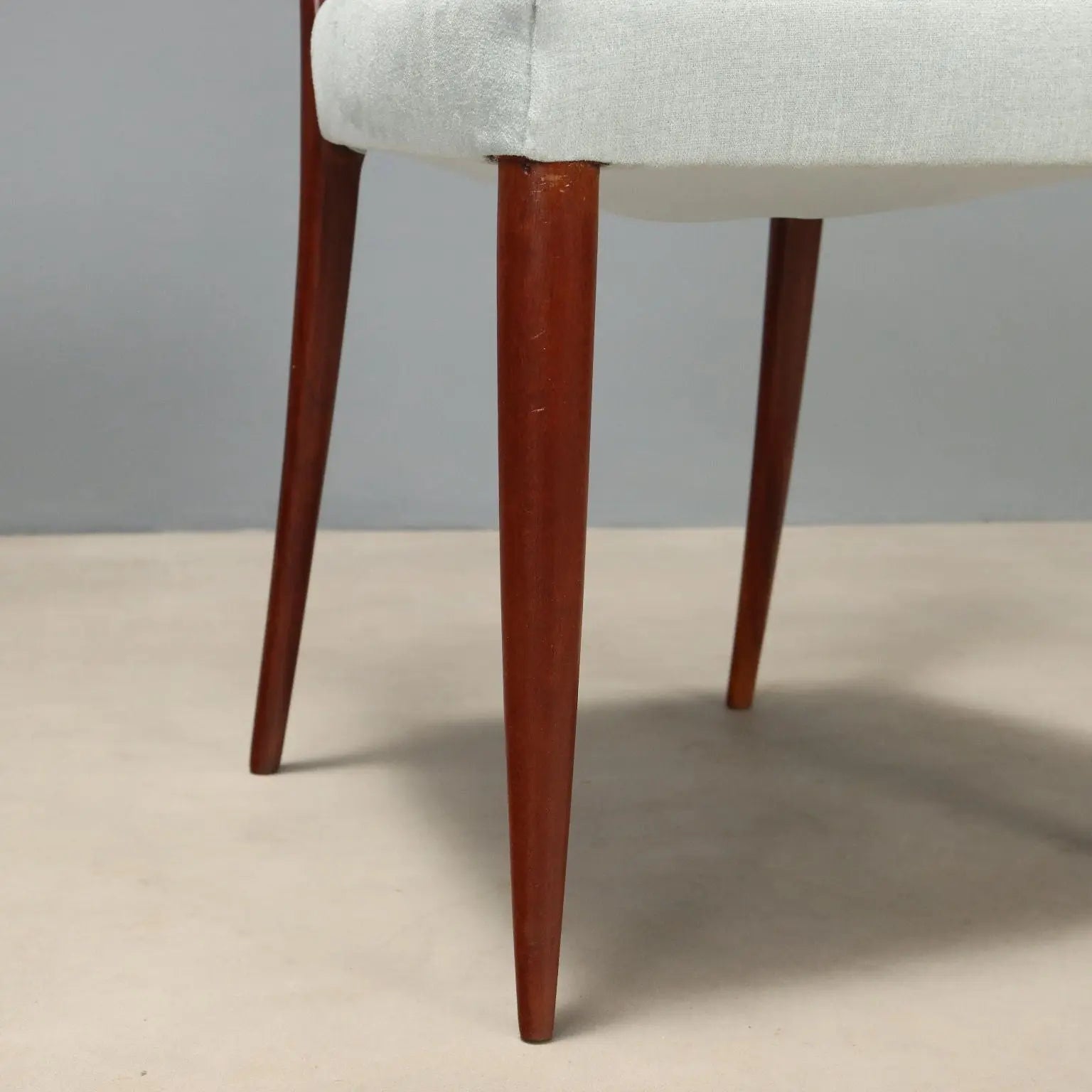 Restored 1950s Mahogany and Fabric Chairs
