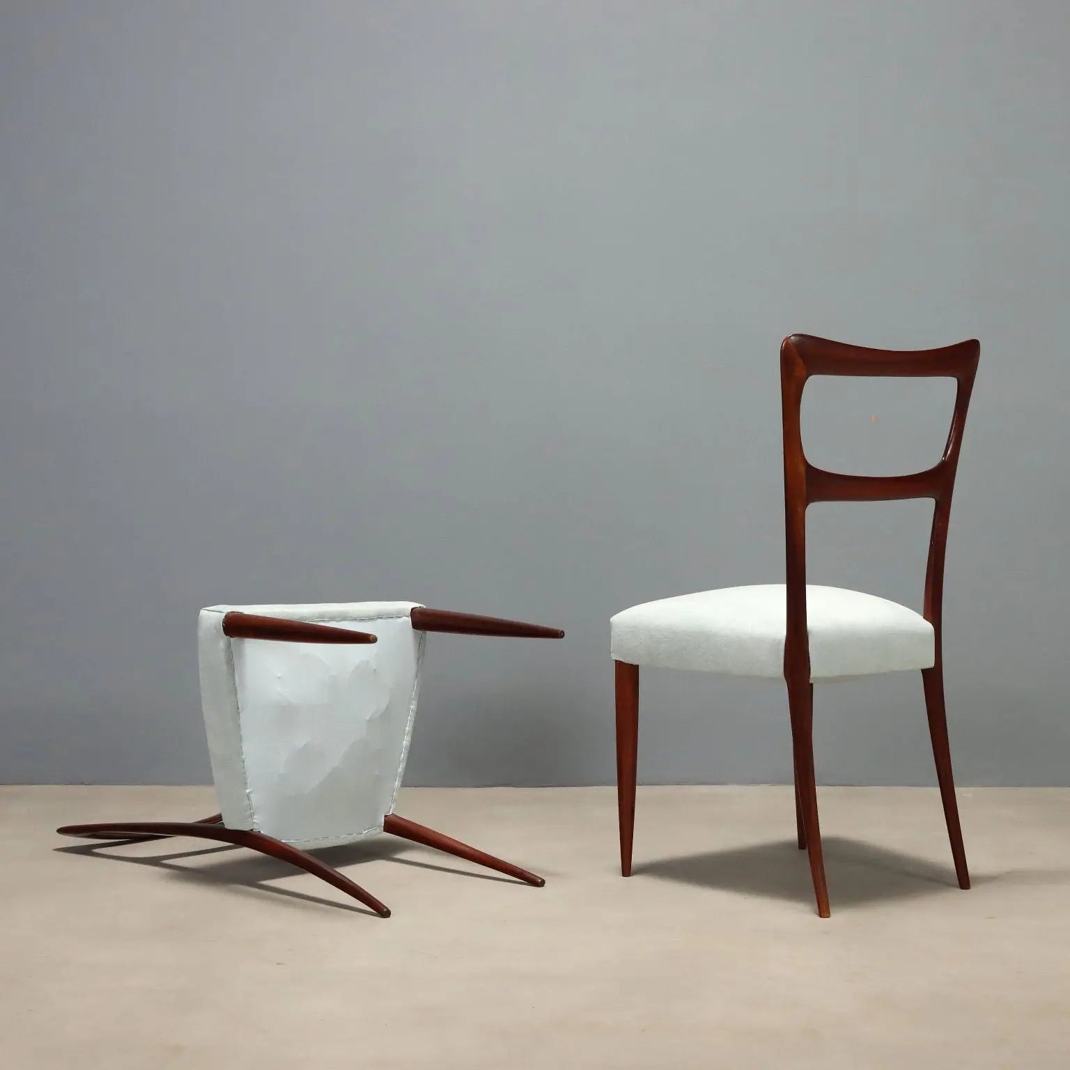 Restored 1950s Mahogany and Fabric Chairs