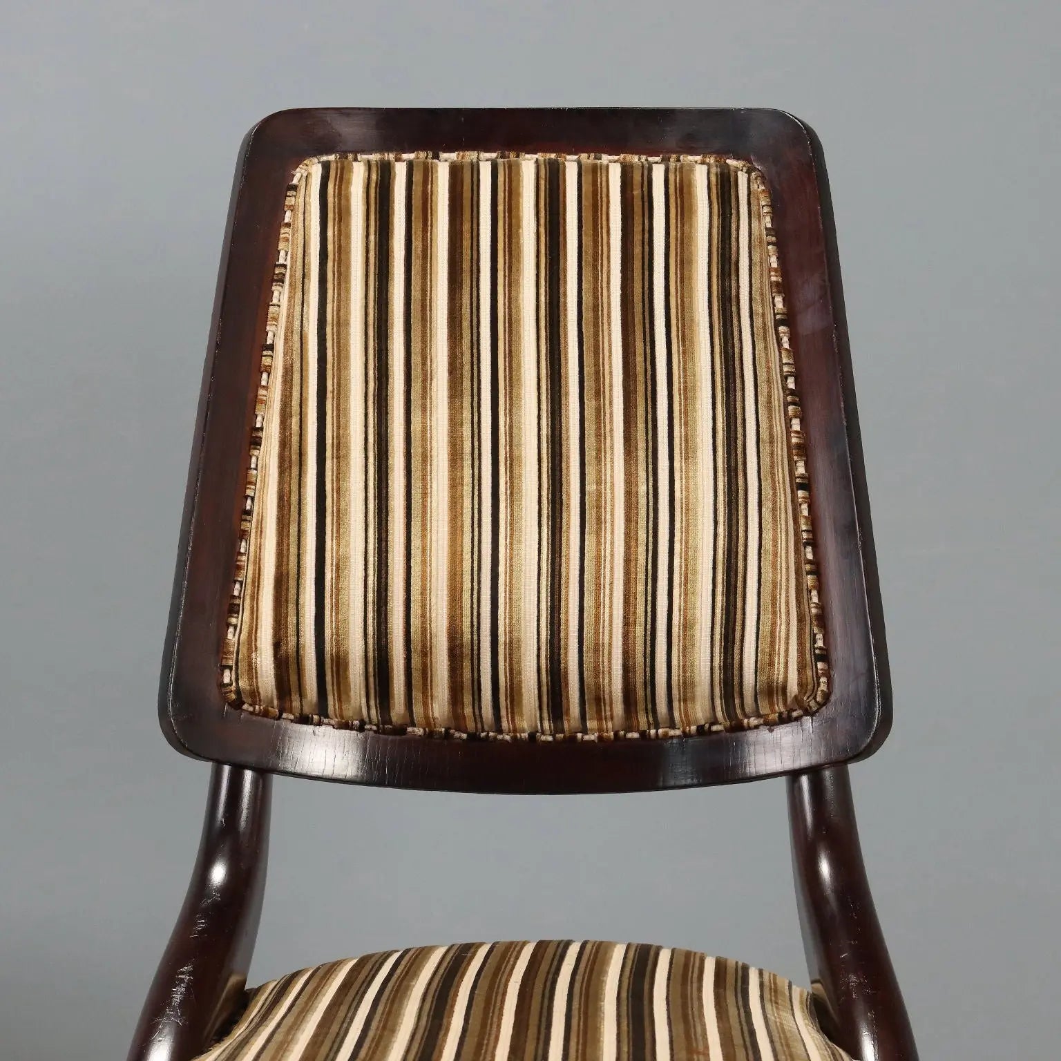 1950s-60s Italian Chairs with Striped Fabric