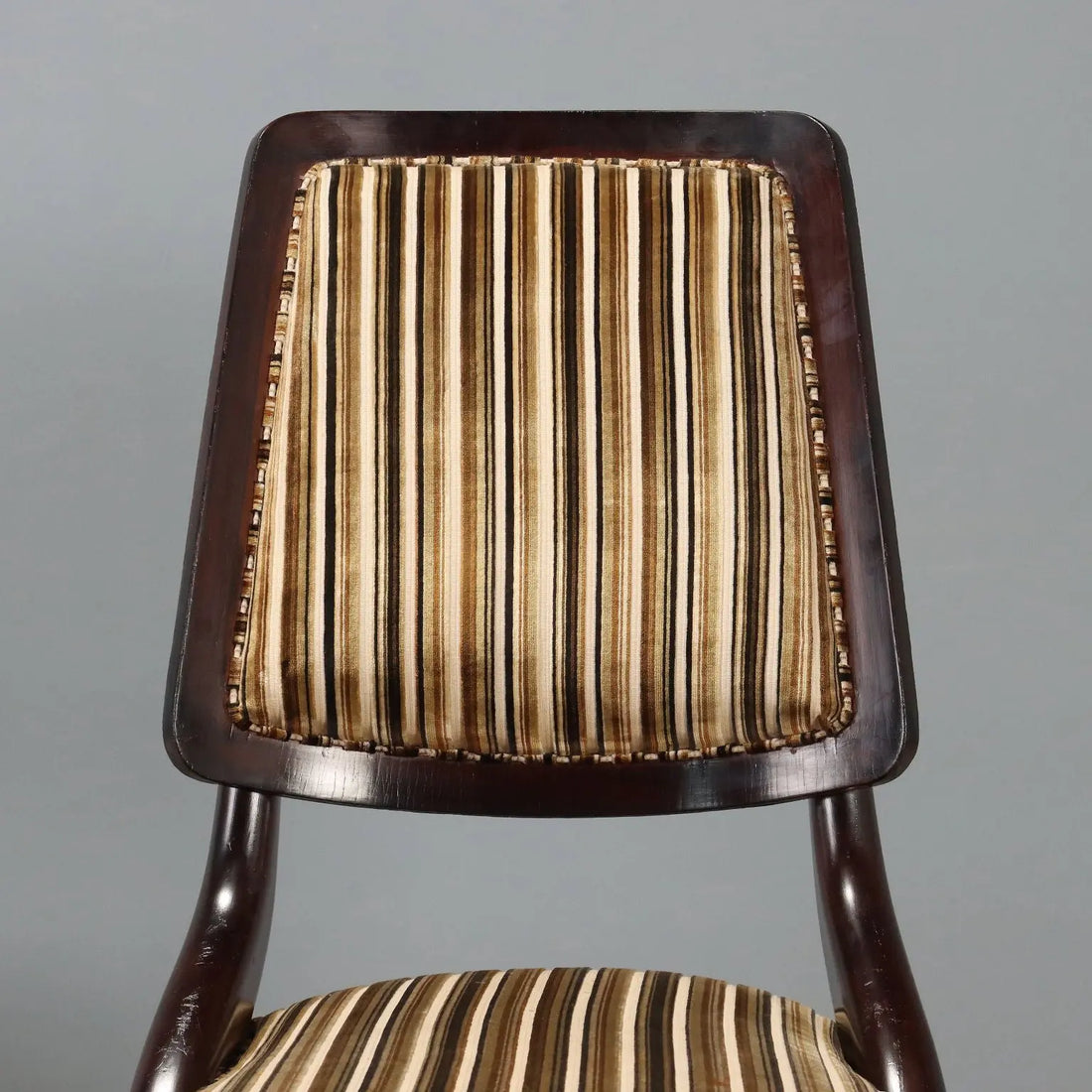 1950s-60s Italian Chairs with Striped Fabric