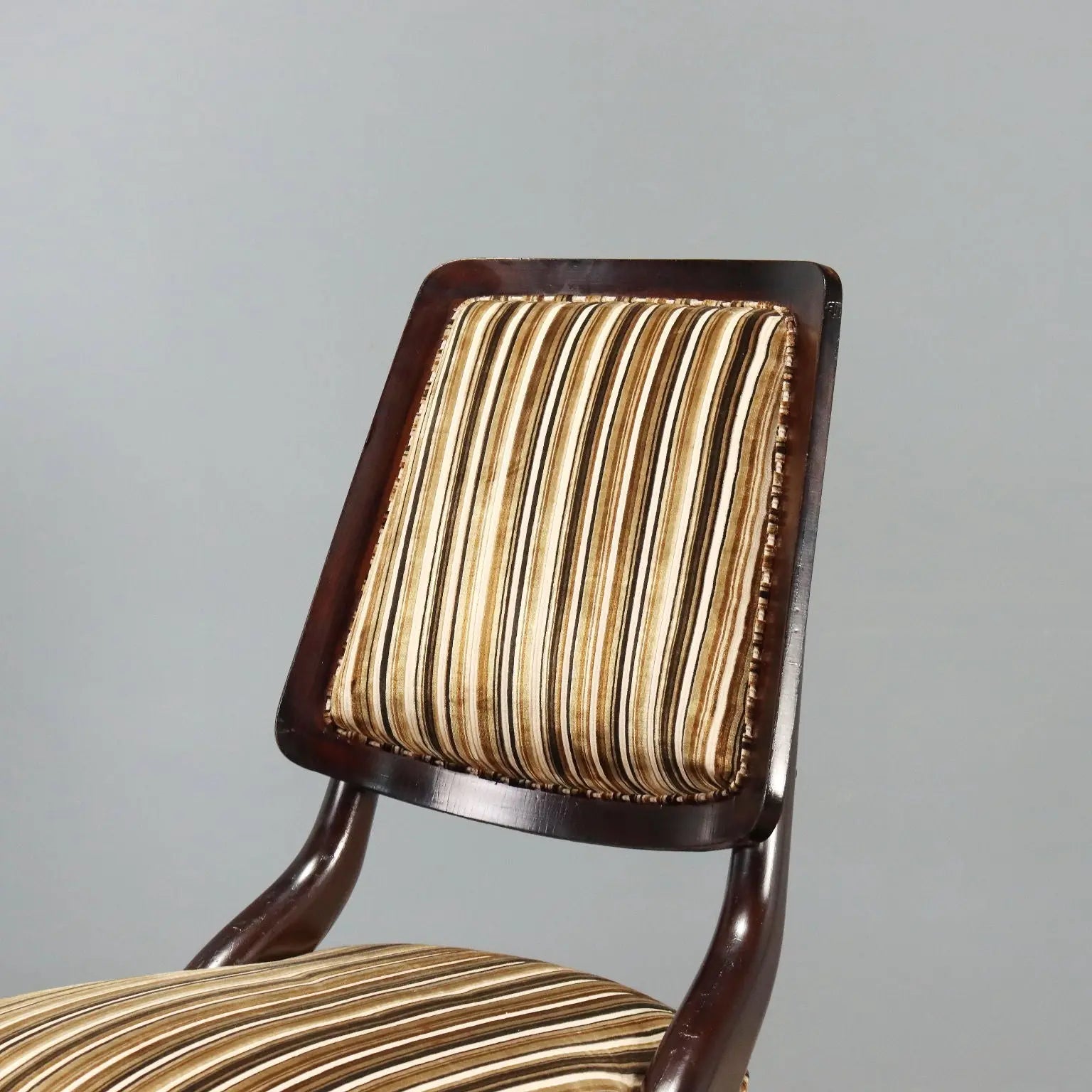 1950s-60s Italian Chairs with Striped Fabric