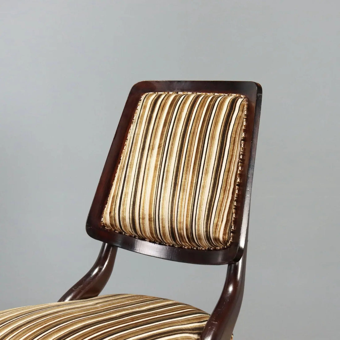 1950s-60s Italian Chairs with Striped Fabric