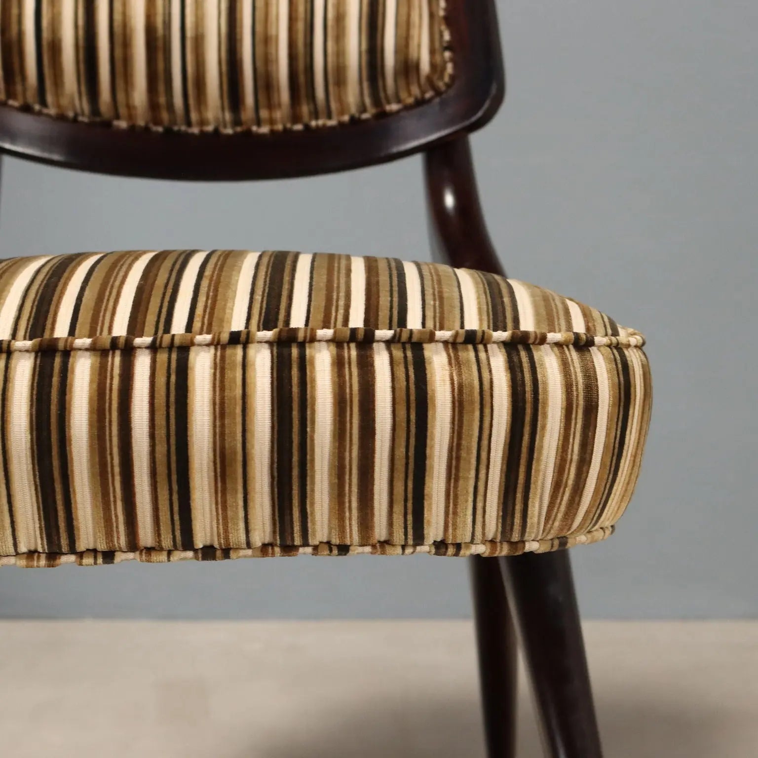 1950s-60s Italian Chairs with Striped Fabric