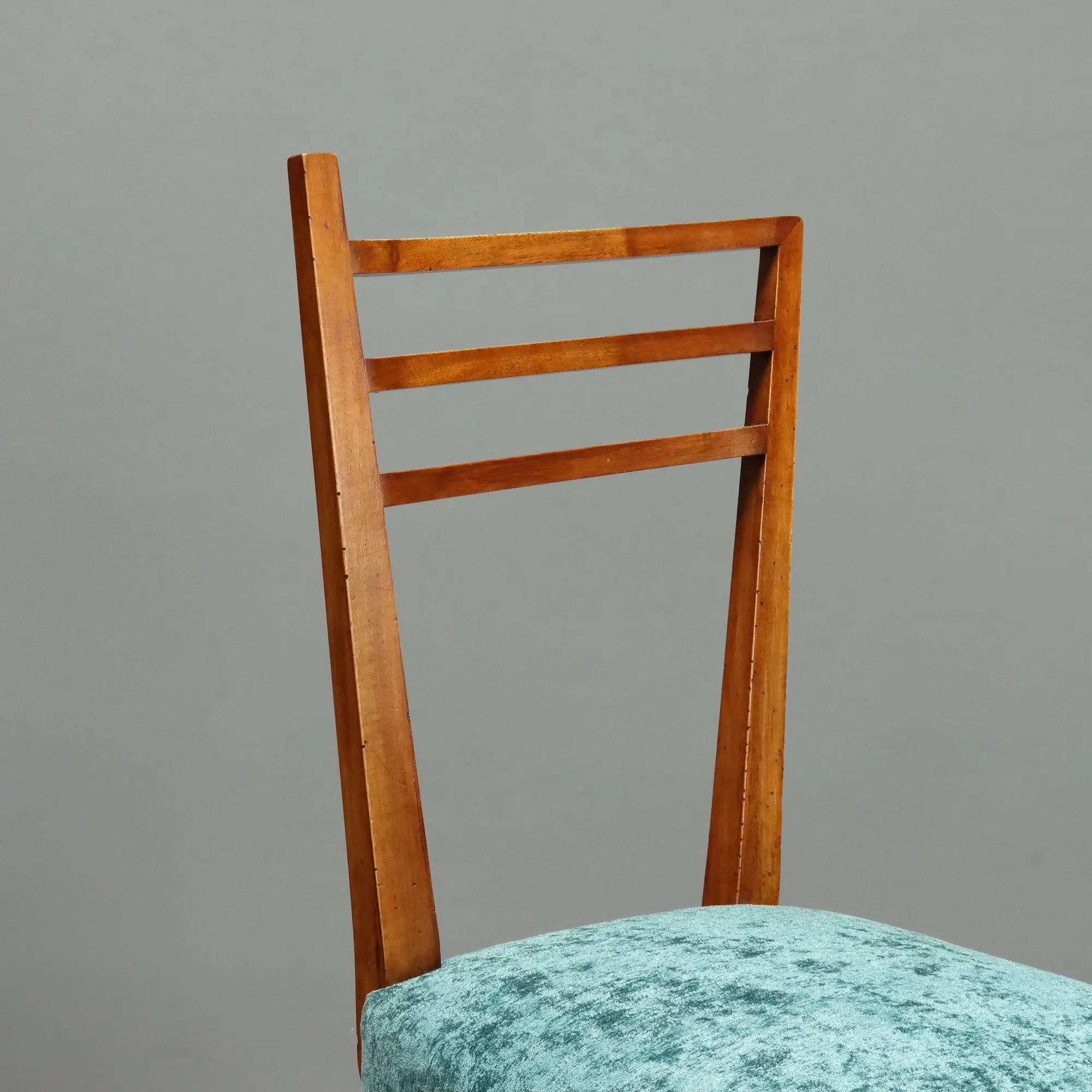 Vintage Chairs Wood Fabric Design Italy 1950s-1960s