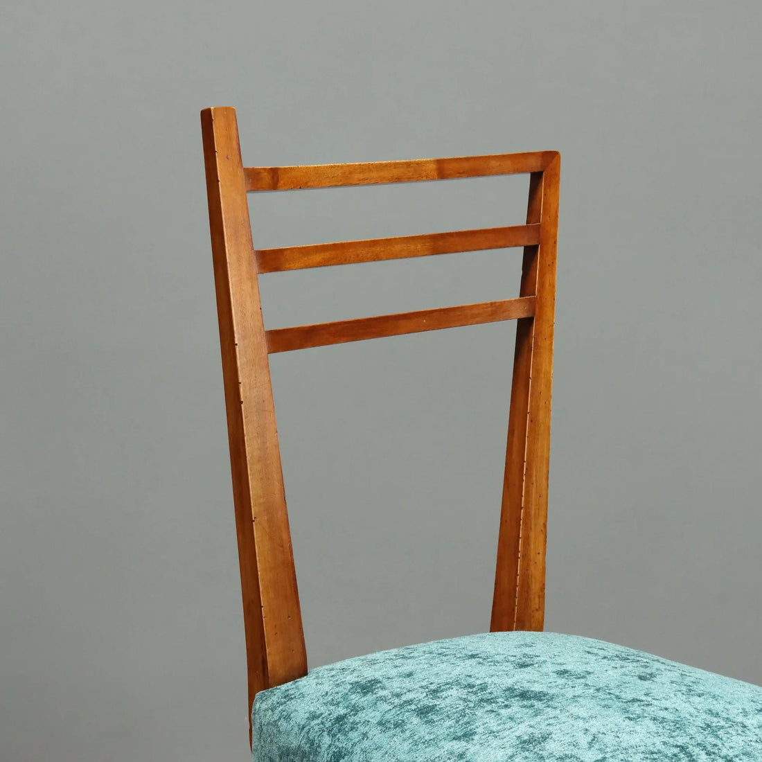 Vintage Chairs Wood Fabric Design Italy 1950s-1960s