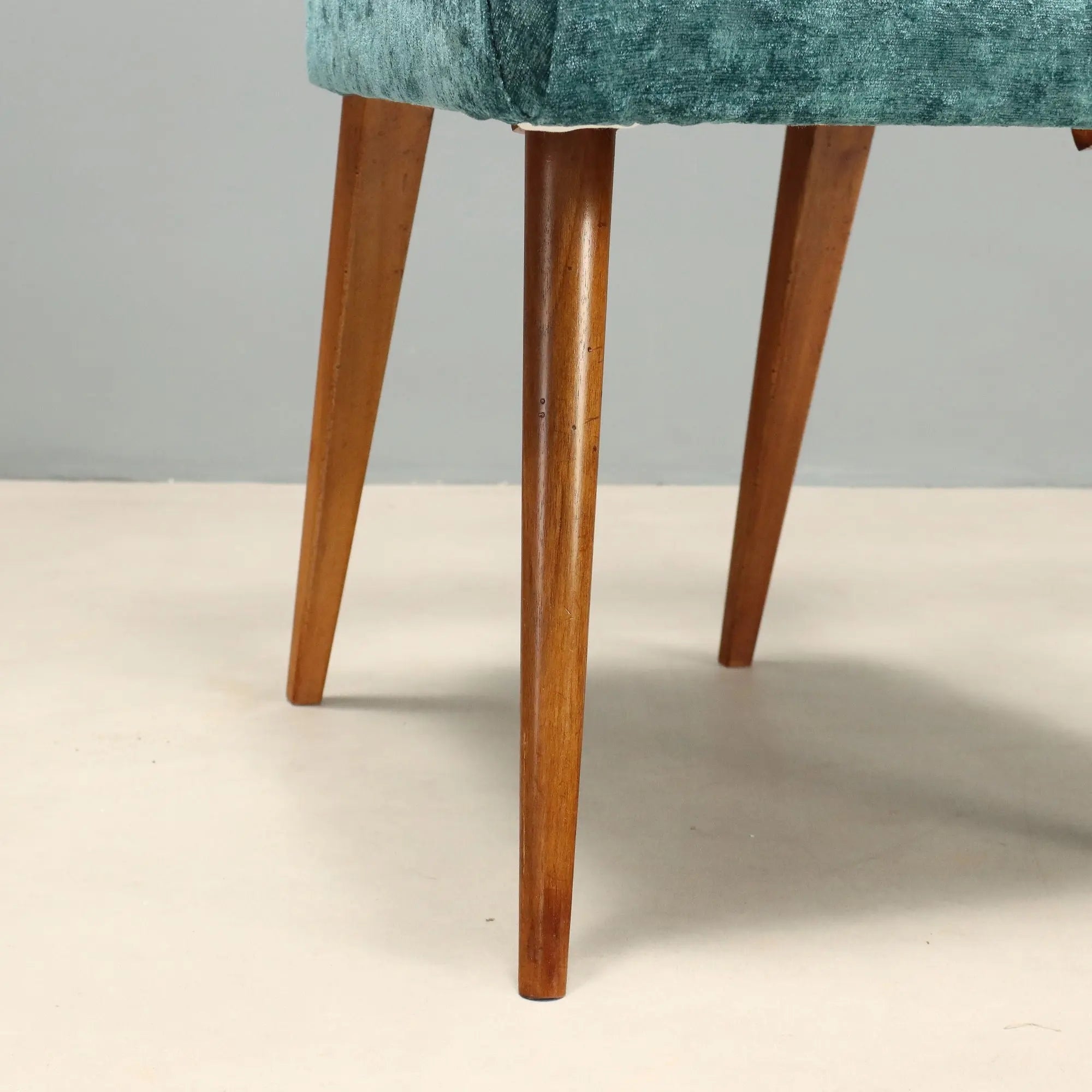 Vintage Chairs Wood Fabric Design Italy 1950s-1960s