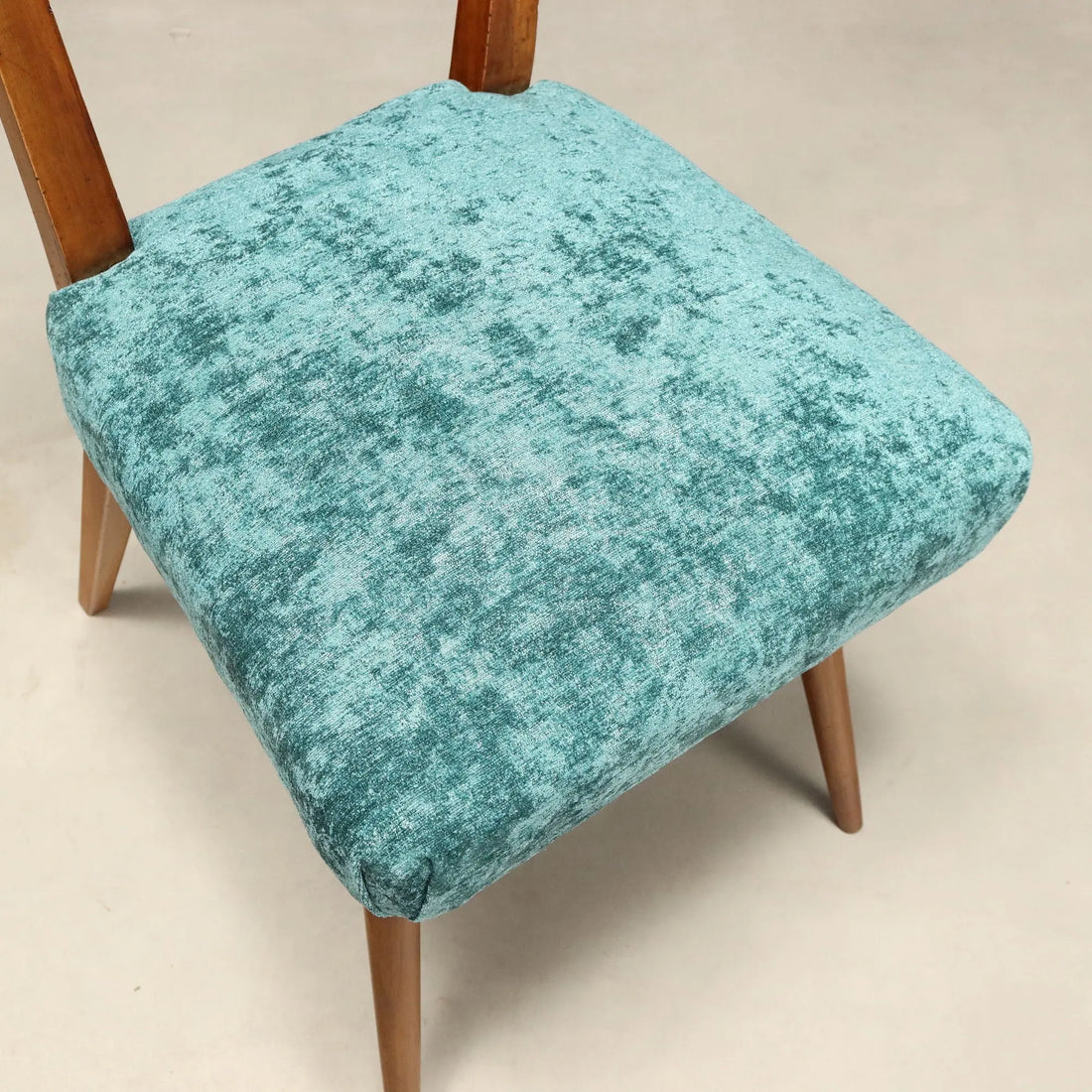 Vintage Chairs Wood Fabric Design Italy 1950s-1960s