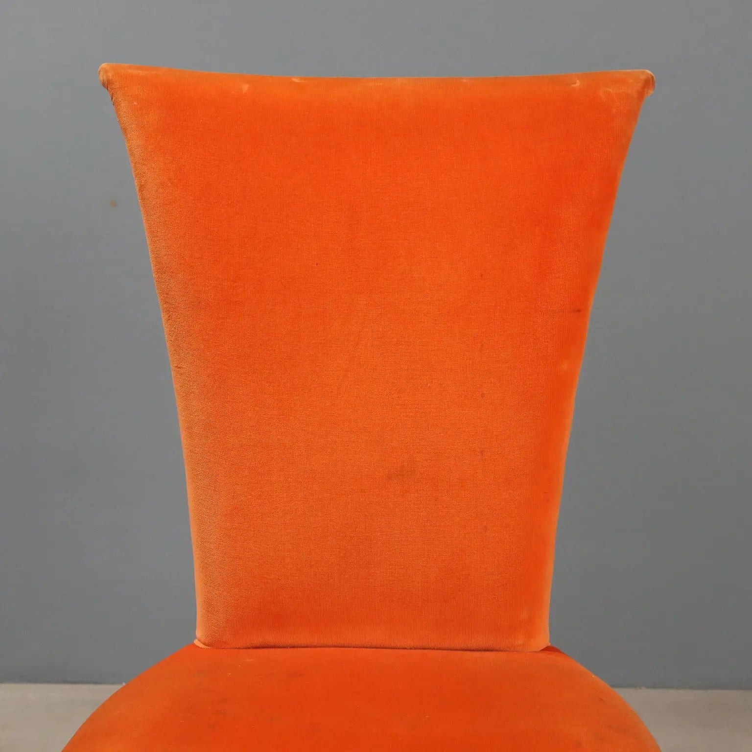 1980s Wooden and Orange Fabric Chairs