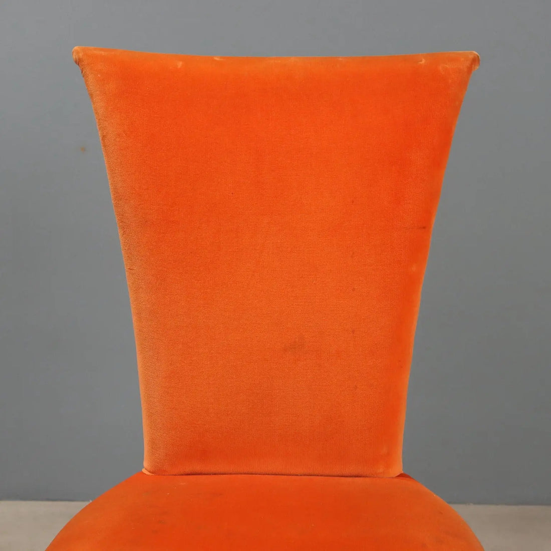 1980s Wooden and Orange Fabric Chairs