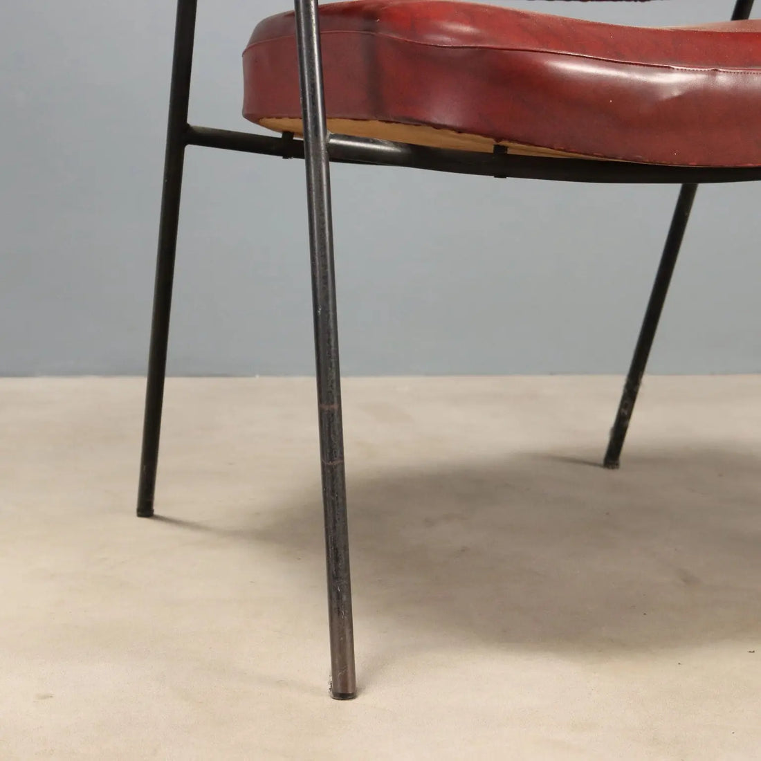 Vintage Armchairs Metal Leatherette Design Italy 1960s