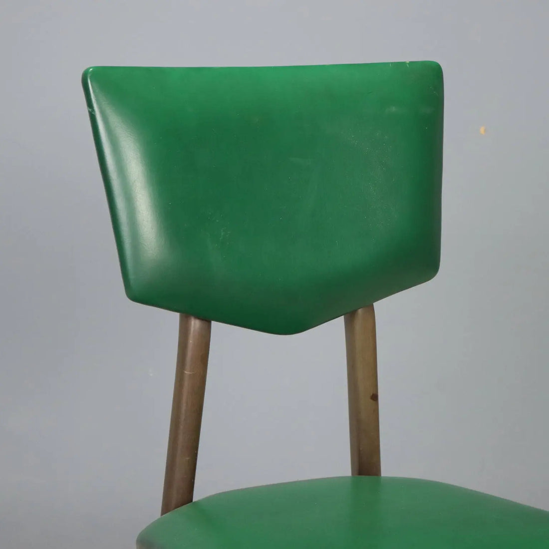 Vintage 1960s Chair in Beech and Green Skai