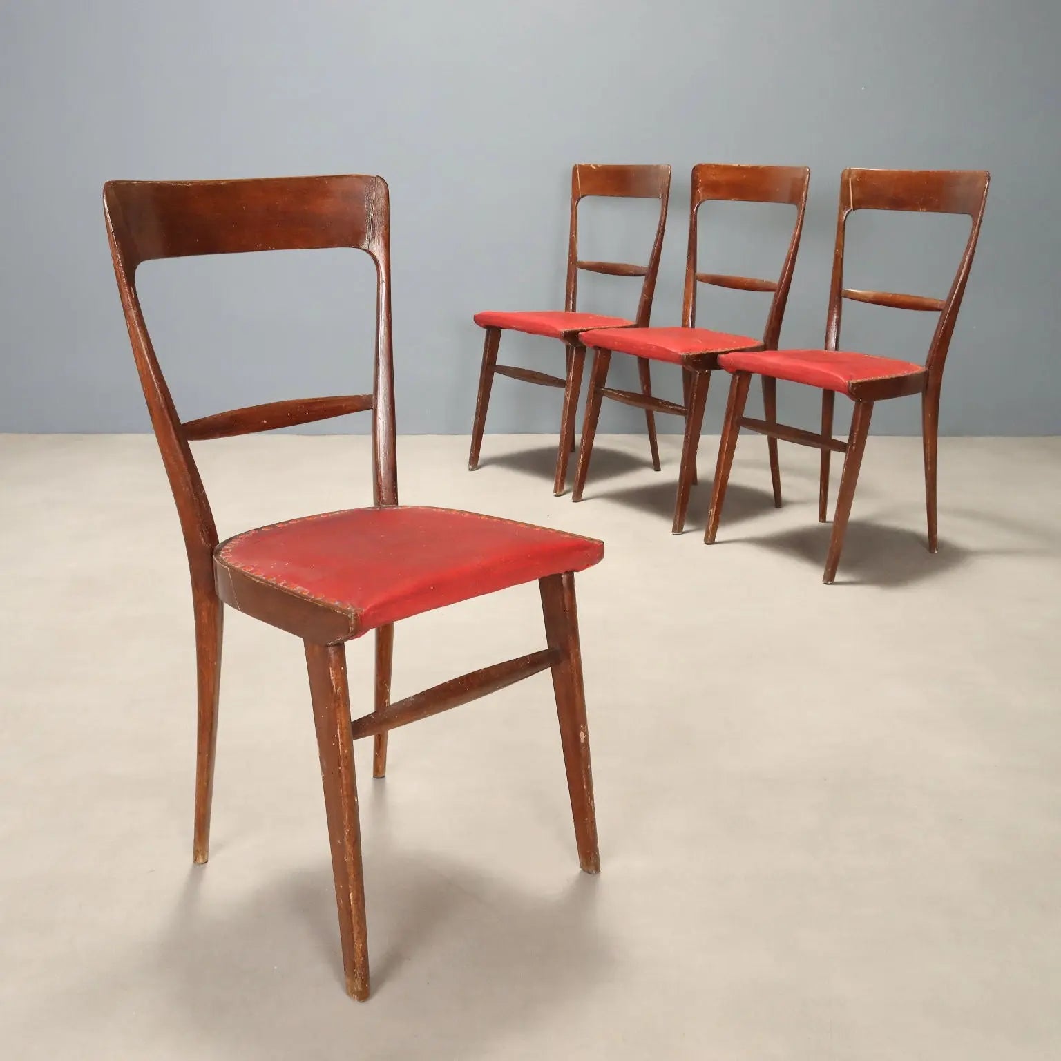 Vintage 1950s-60s Beech Chairs - Set of 4