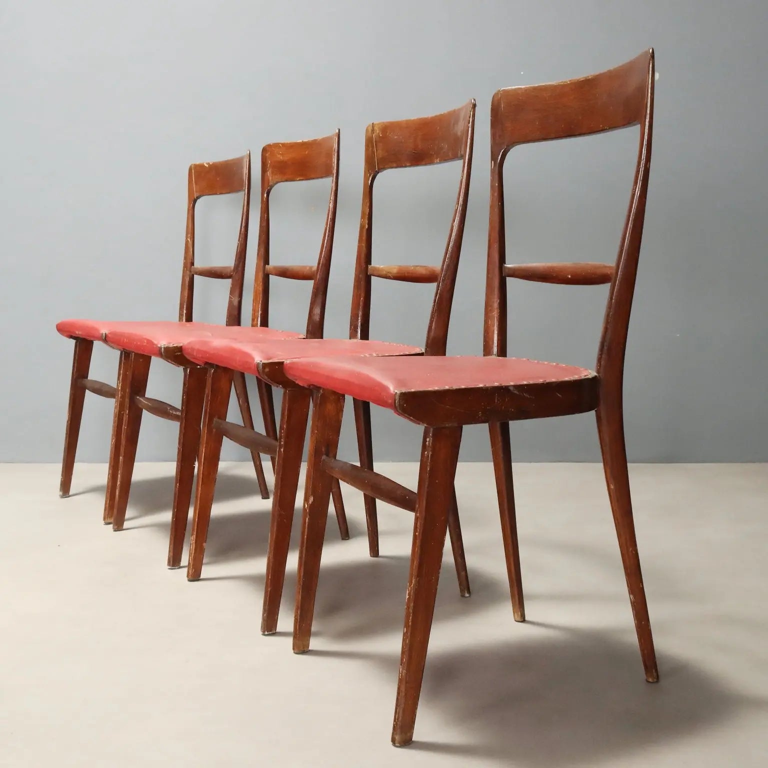 Vintage 1950s-60s Beech Chairs - Set of 4