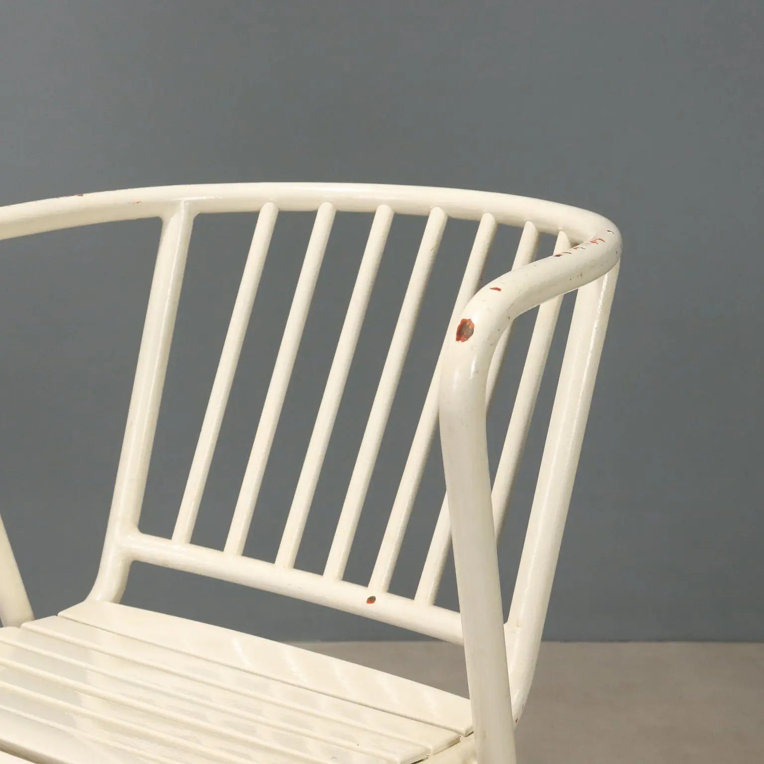Vintage Chairs White Enamelled Metal Design Italy 1970s-1980s