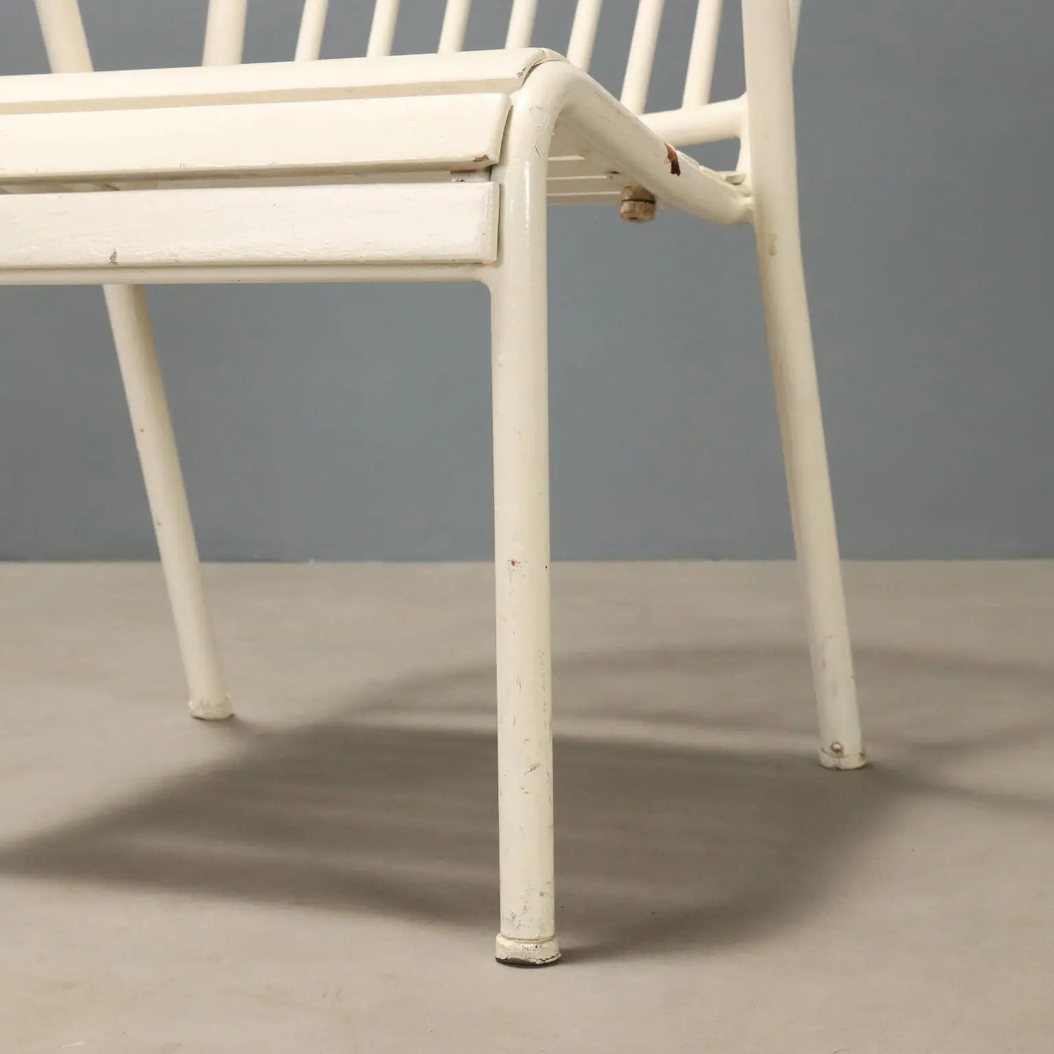 Vintage Chairs White Enamelled Metal Design Italy 1970s-1980s