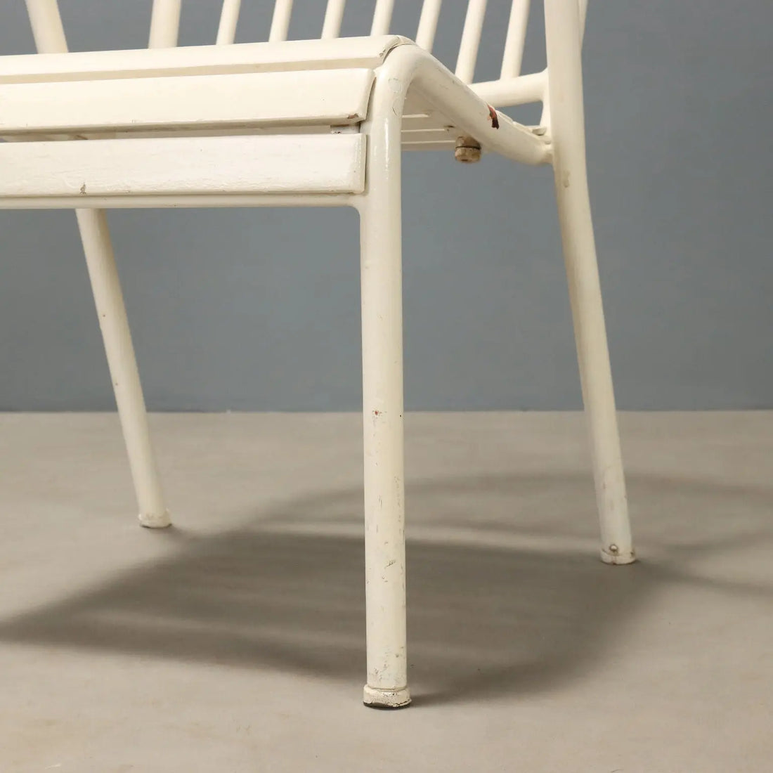 Vintage Chairs White Enamelled Metal Design Italy 1970s-1980s