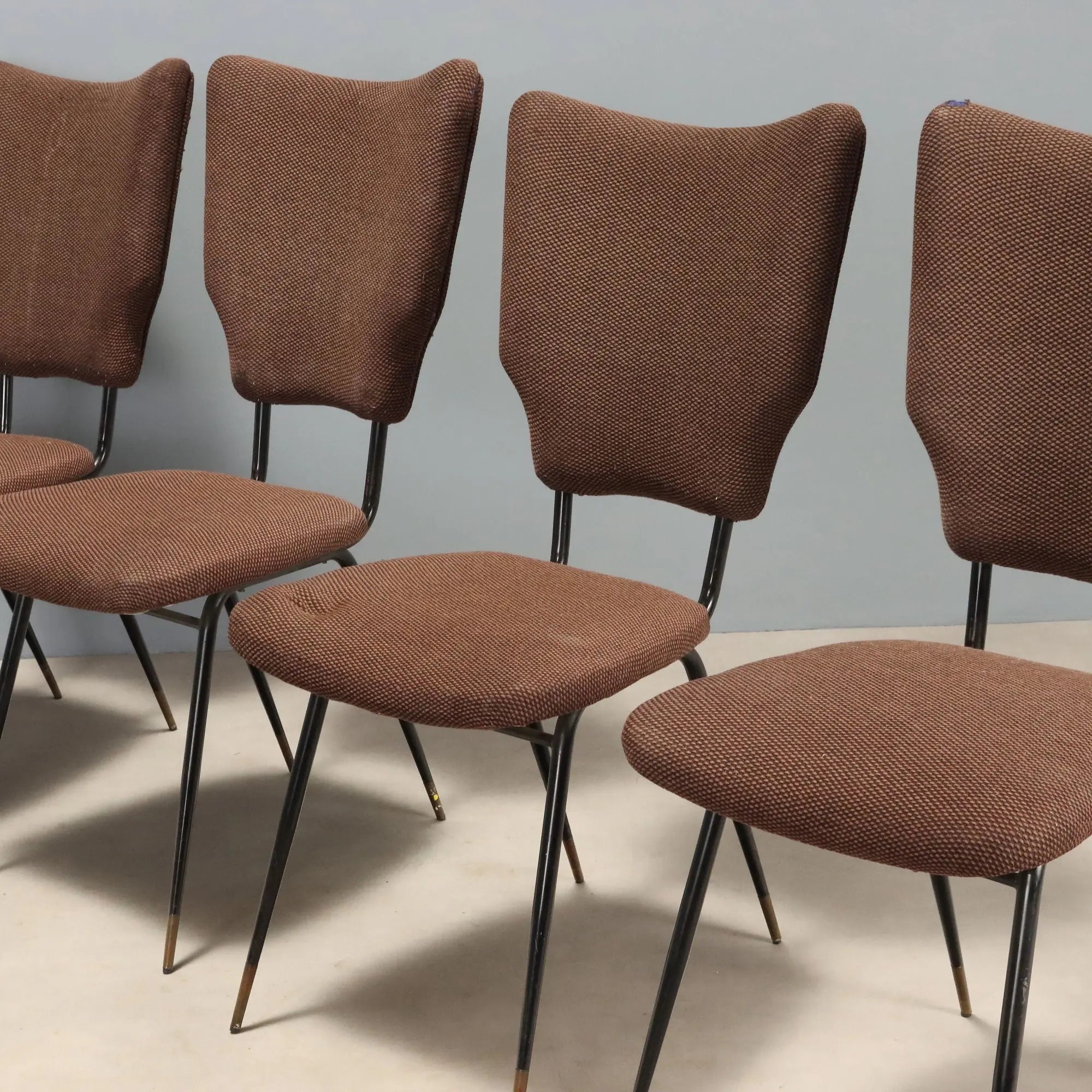 Vintage Chairs Metal Brass Design Italy 1950s-1960s