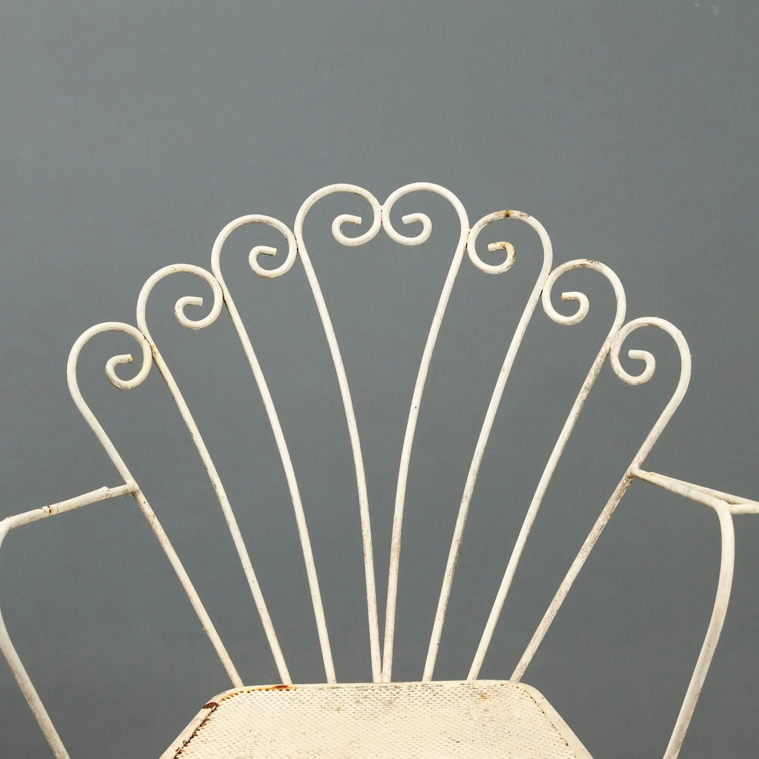 Vintage Garden Chairs White Lacquered Iron Italy 1950s