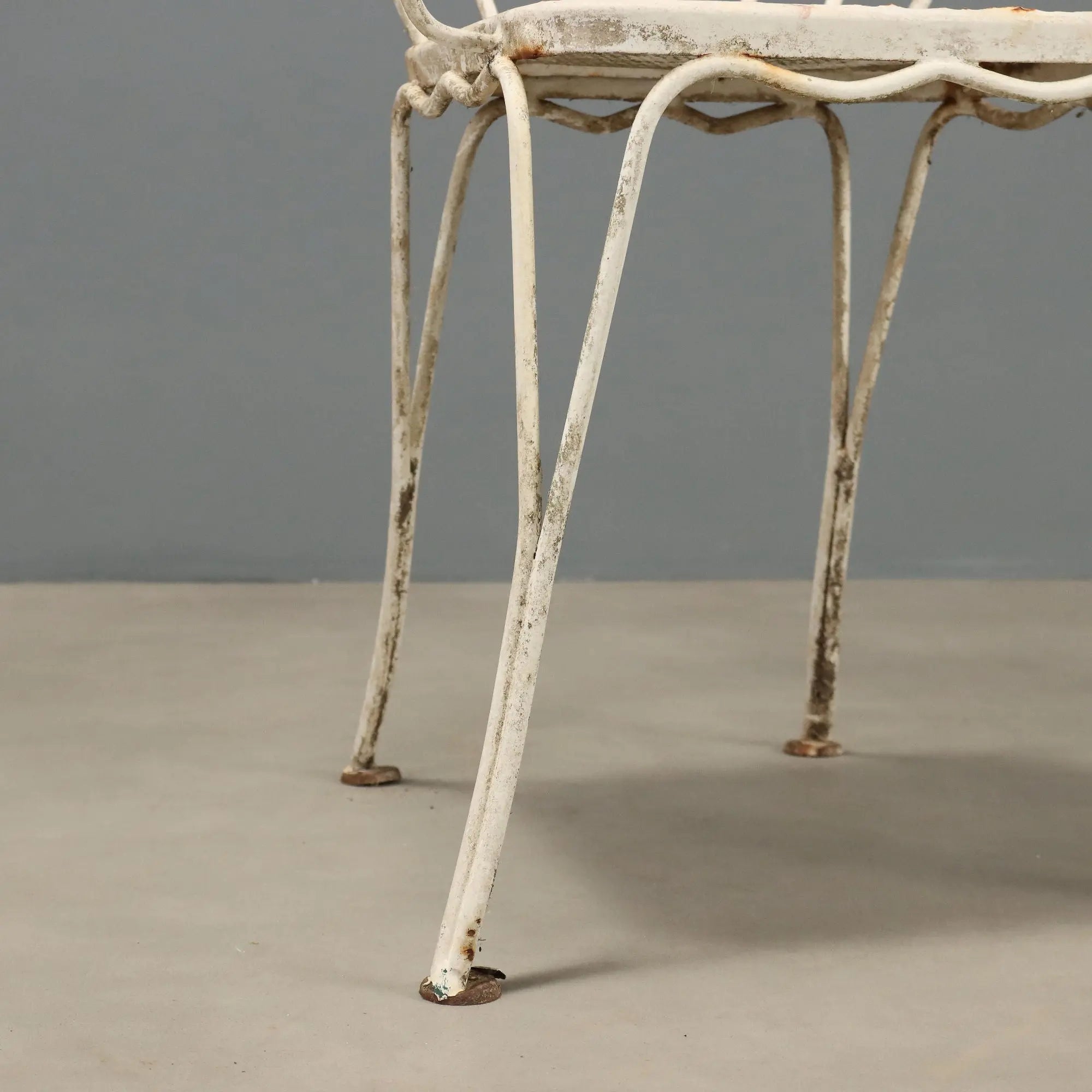 Vintage Garden Chairs White Lacquered Iron Italy 1950s