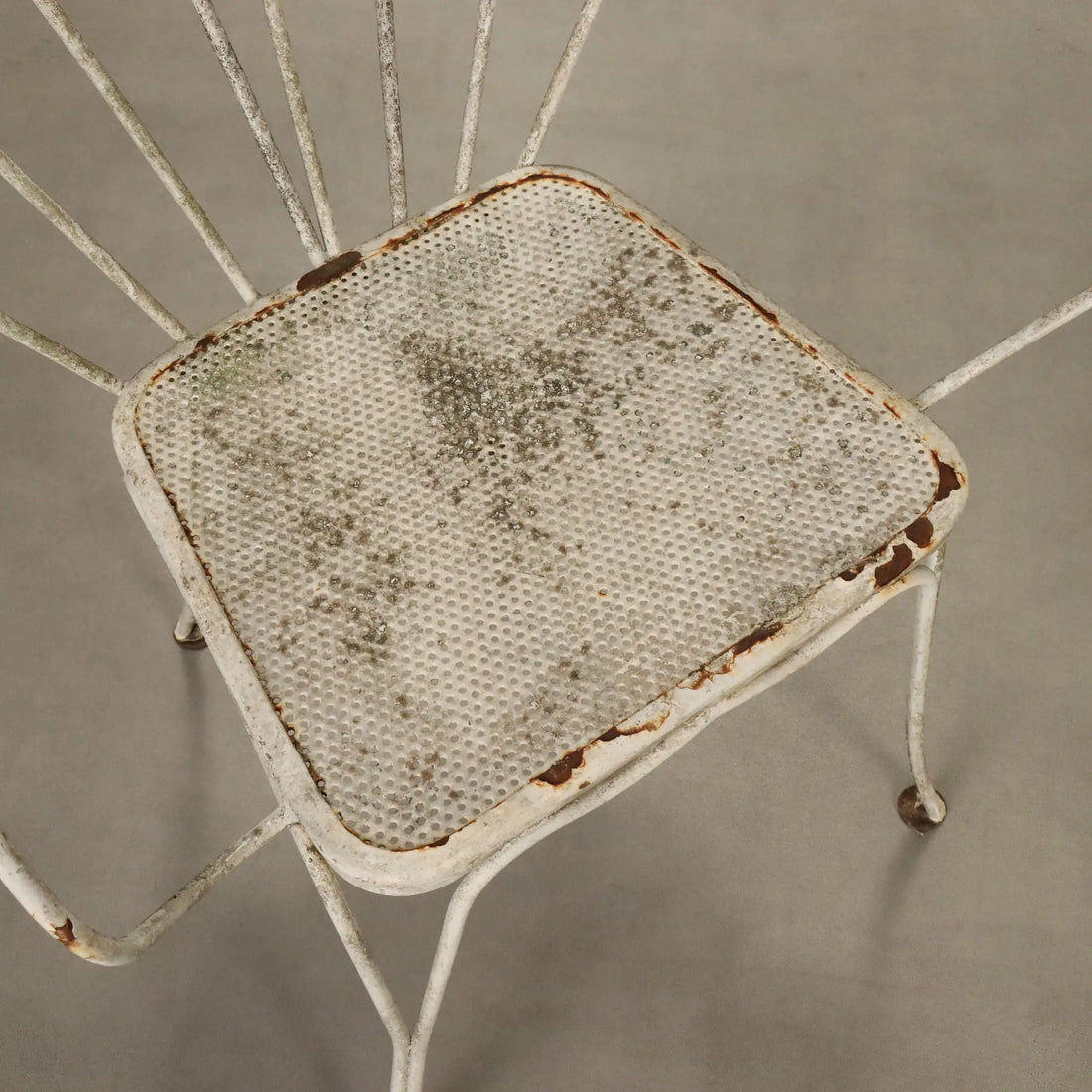 Vintage Garden Chairs White Lacquered Iron Italy 1950s