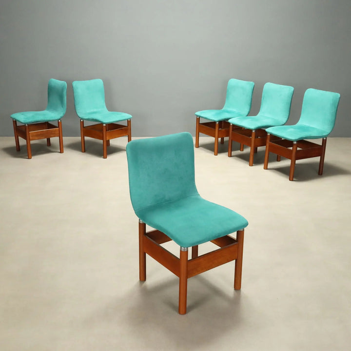 Saporiti Chelsea Chairs Beech Vintage Design V. Introini 1960s