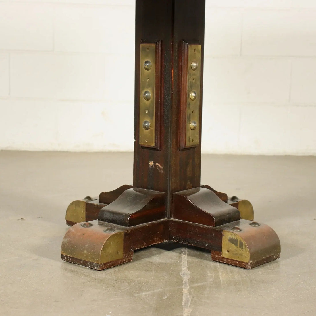 Nautical-Style Table in Mahogany and Brass