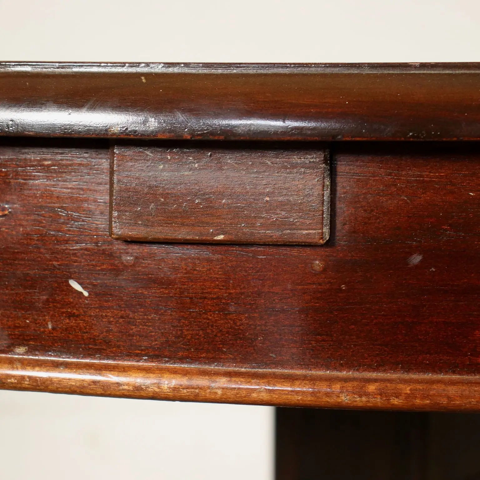 Nautical-Style Table in Mahogany and Brass