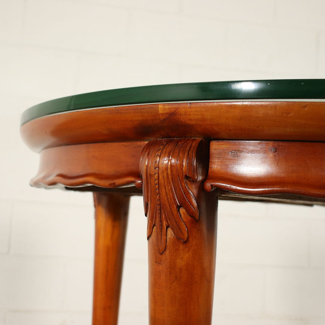 Table Solid Beech Mahogany Veneer Glass Italy 1950s | Modernism  Tables