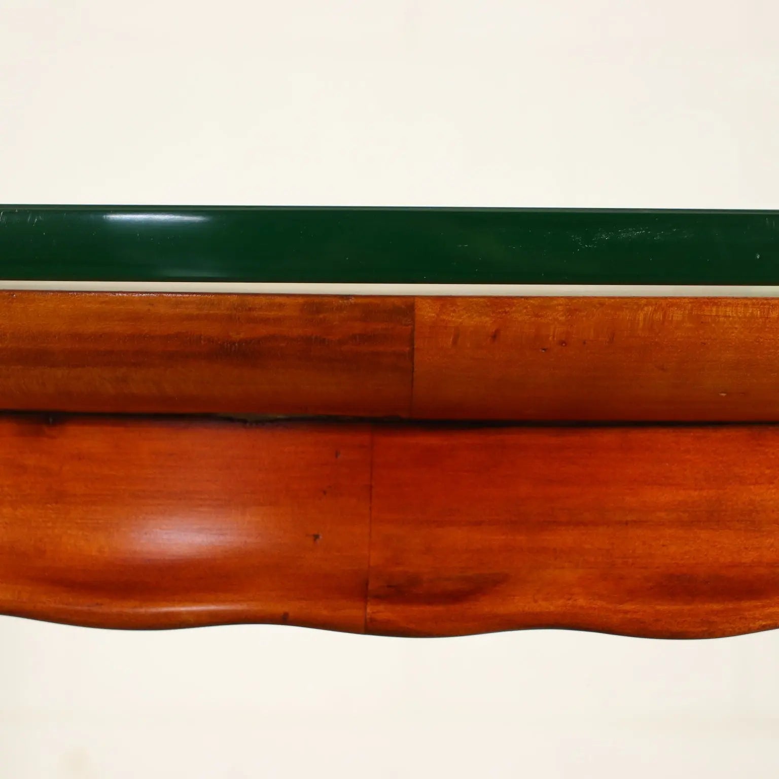 1950s Beech Table with Glass and Drawers