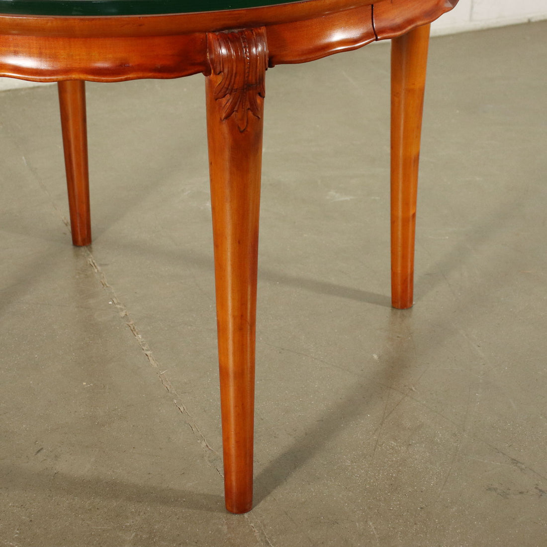 Table Solid Beech Mahogany Veneer Glass Italy 1950s | Modernism  Tables