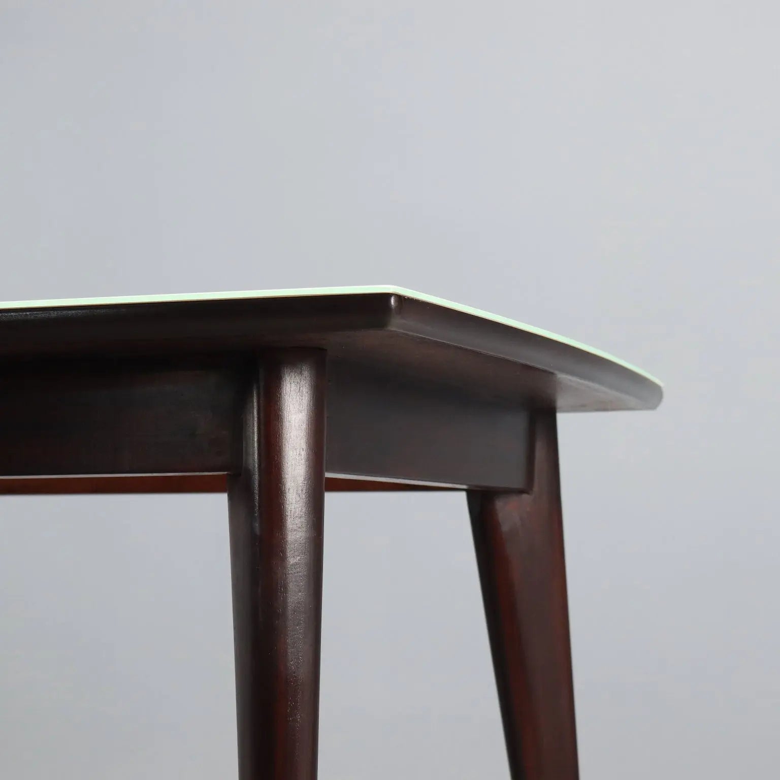 Vintage Table Painted Beech Glass Design Italy 1950s-1960s