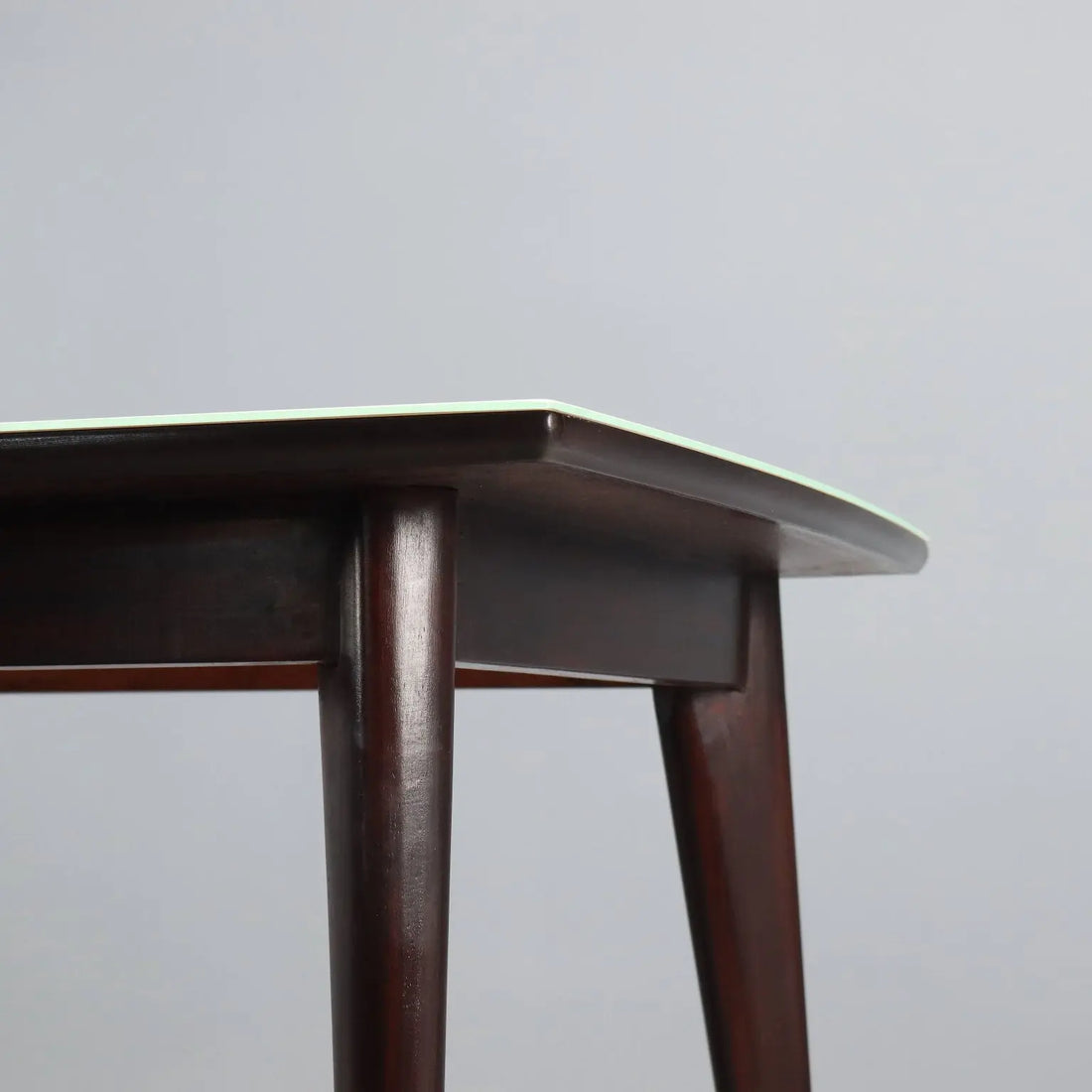 Vintage Table Painted Beech Glass Design Italy 1950s-1960s