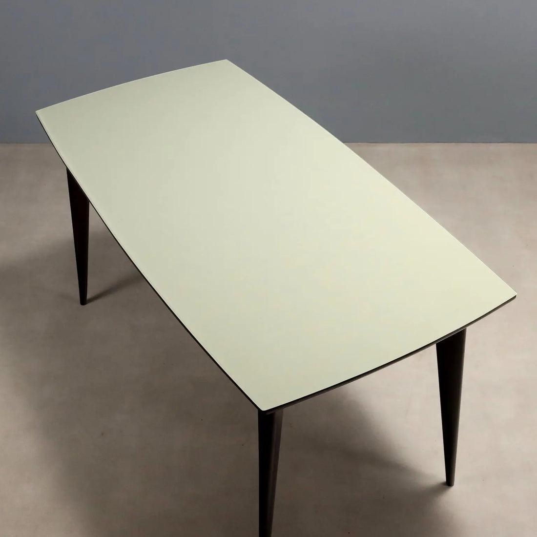 Vintage Table Painted Beech Glass Design Italy 1950s-1960s