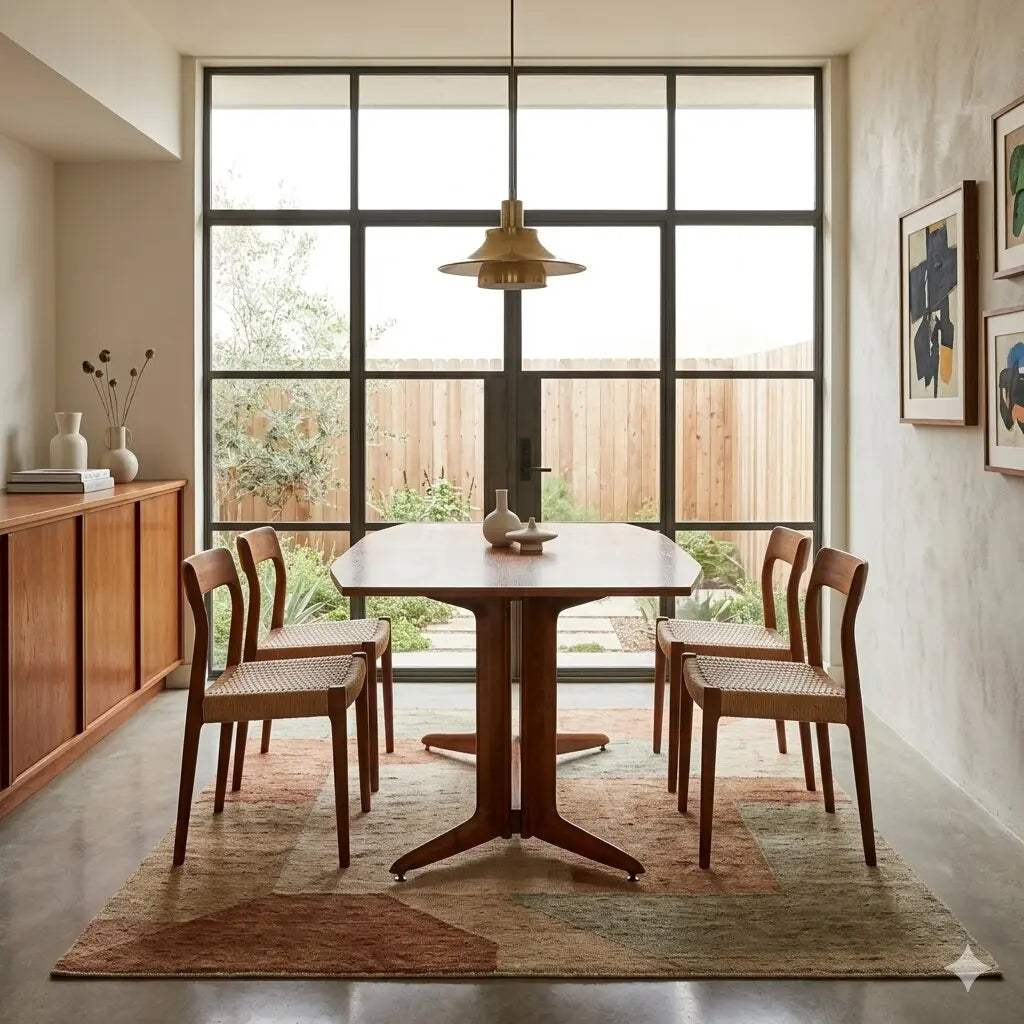 Vintage 1960s Table Teak Beech Restored Italy | Modernism | Tables