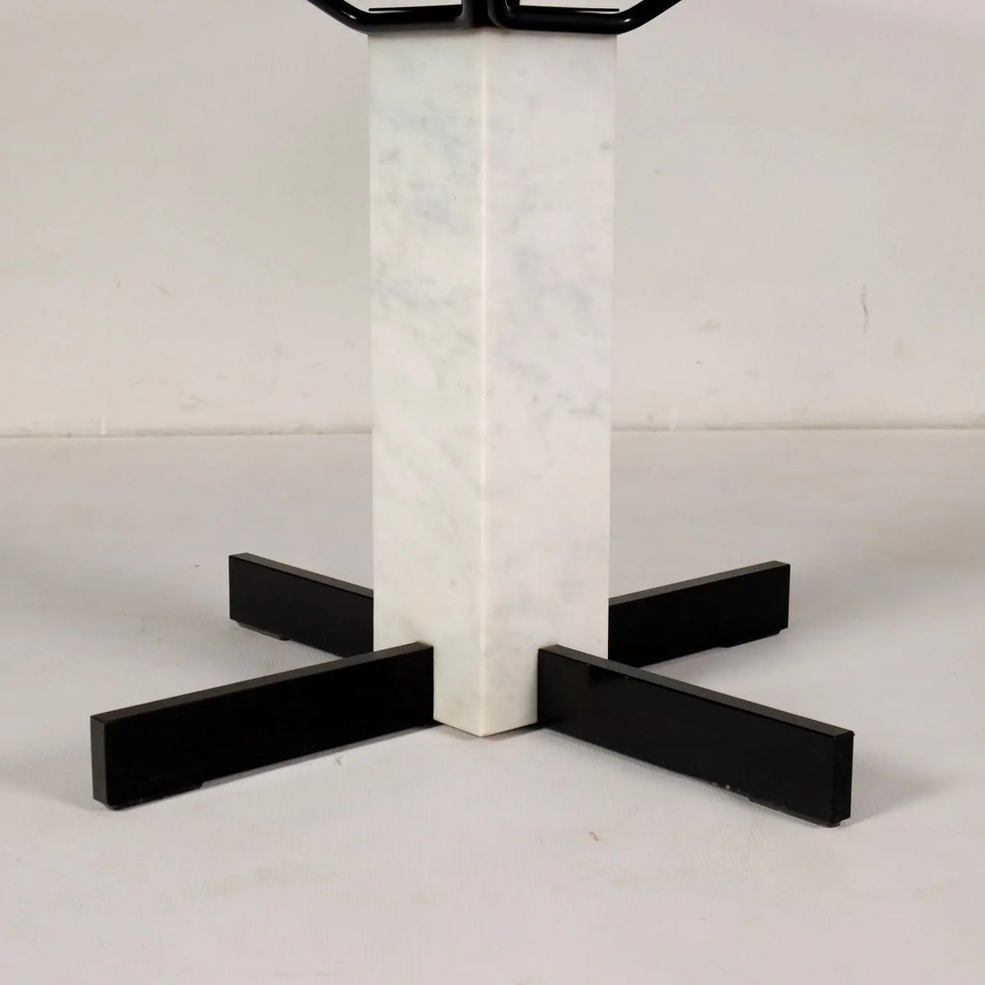 Vintage Square Table Italy 1980s Glass Top Marble Metal | Modernism | Tables