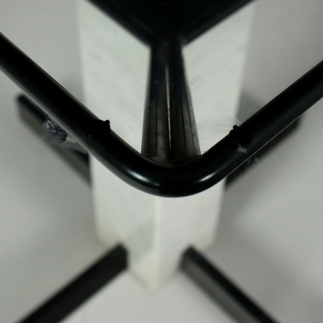 Vintage Square Table Italy 1980s Glass Top Marble Metal | Modernism  Tables