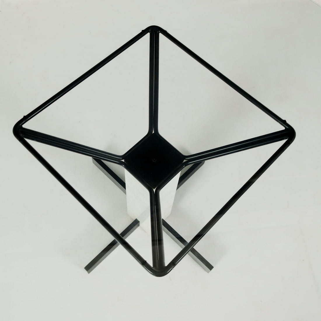 Vintage Square Table Italy 1980s Glass Top Marble Metal | Modernism  Tables