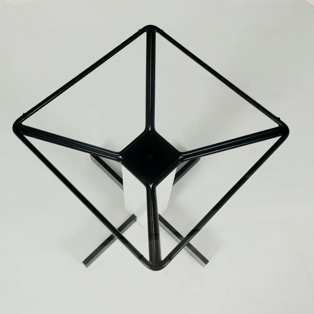 Vintage Square Table Italy 1980s Glass Top Marble Metal | Modernism | Tables