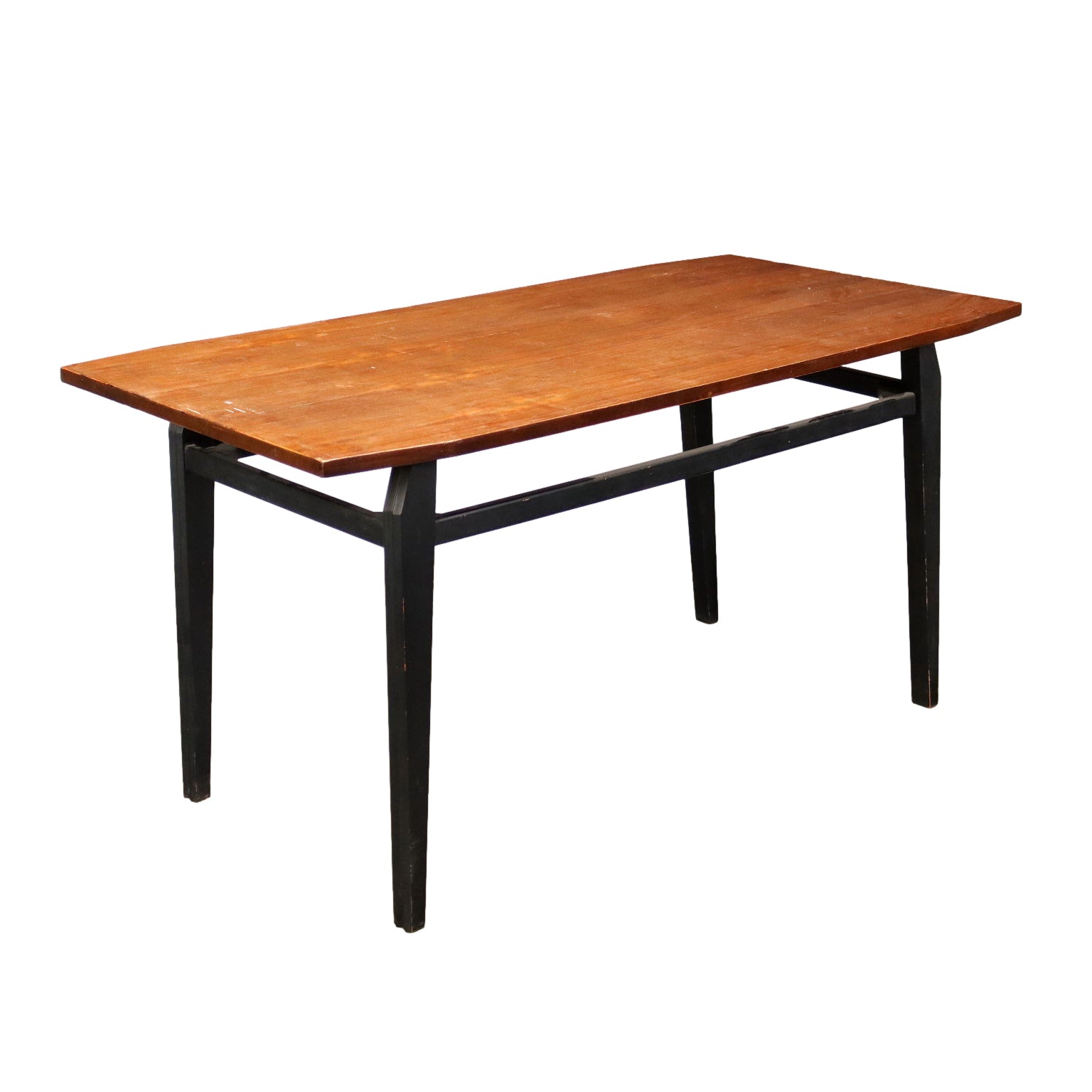 Vintage Italian Table 1960s Ebony Painted Wood Veneered Top | Modernism  Tables