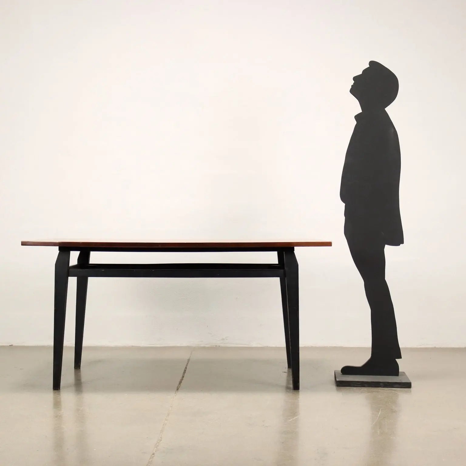 Vintage Italian Table 1960s Ebony Painted Wood Veneered Top | Modernism | Tables