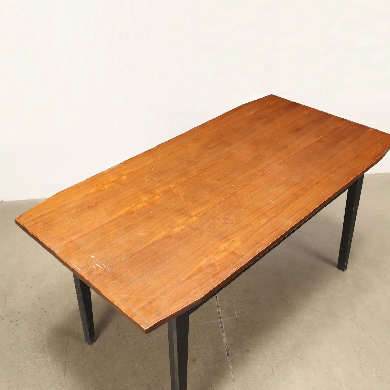 Vintage Italian Table 1960s Ebony Painted Wood Veneered Top | Modernism | Tables