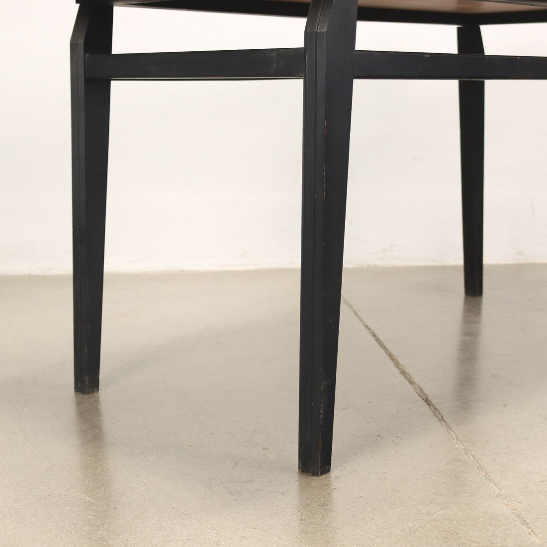 Vintage Italian Table 1960s Ebony Painted Wood Veneered Top | Modernism  Tables