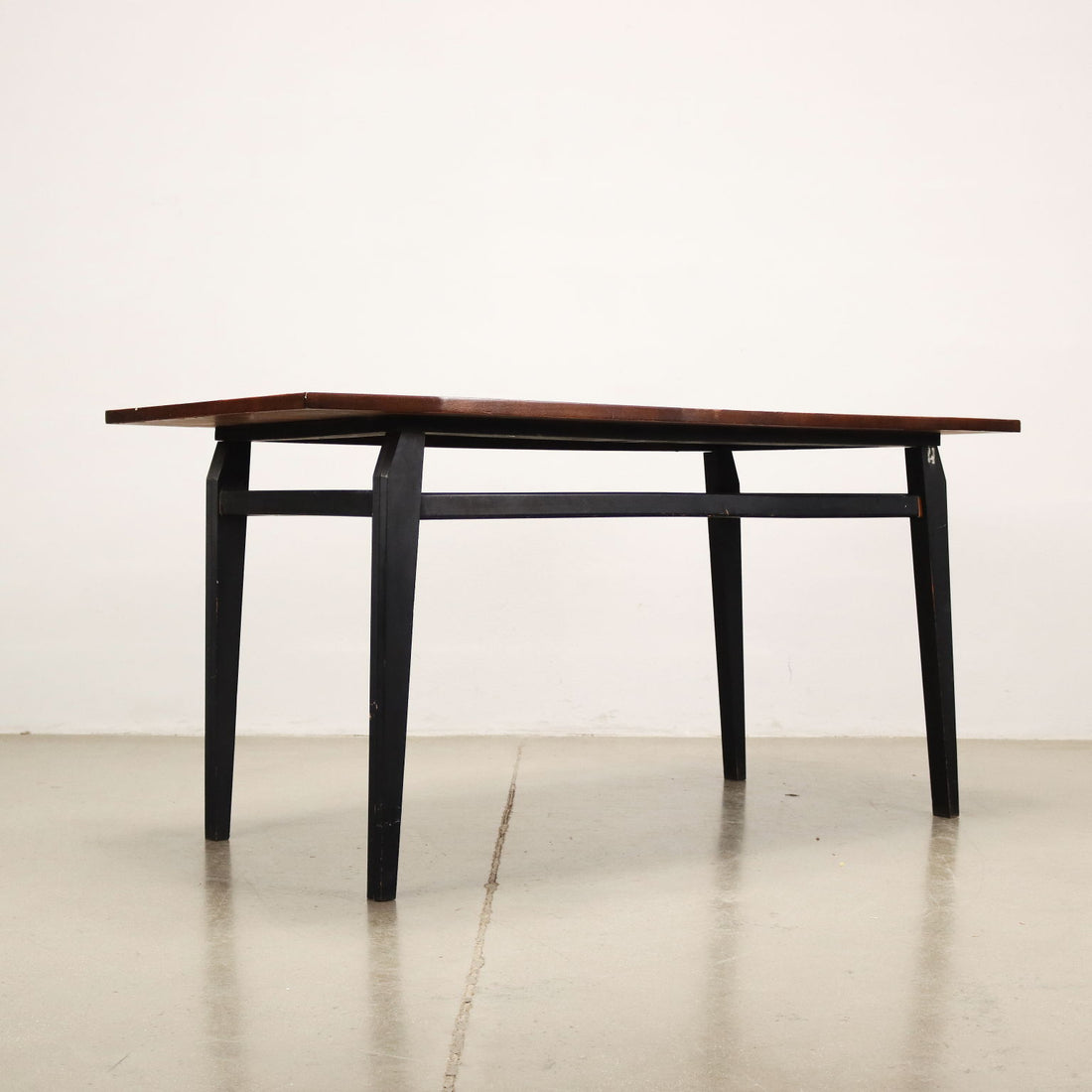 Vintage Italian Table 1960s Ebony Painted Wood Veneered Top | Modernism  Tables