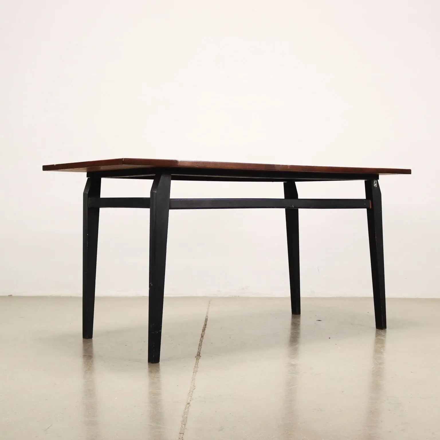 Vintage Italian Table 1960s Ebony Painted Wood Veneered Top | Modernism | Tables
