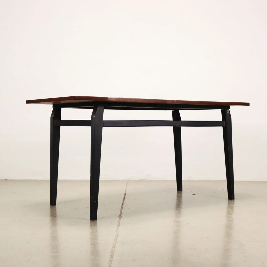 Vintage Italian Table 1960s Ebony Painted Wood Veneered Top | Modernism | Tables